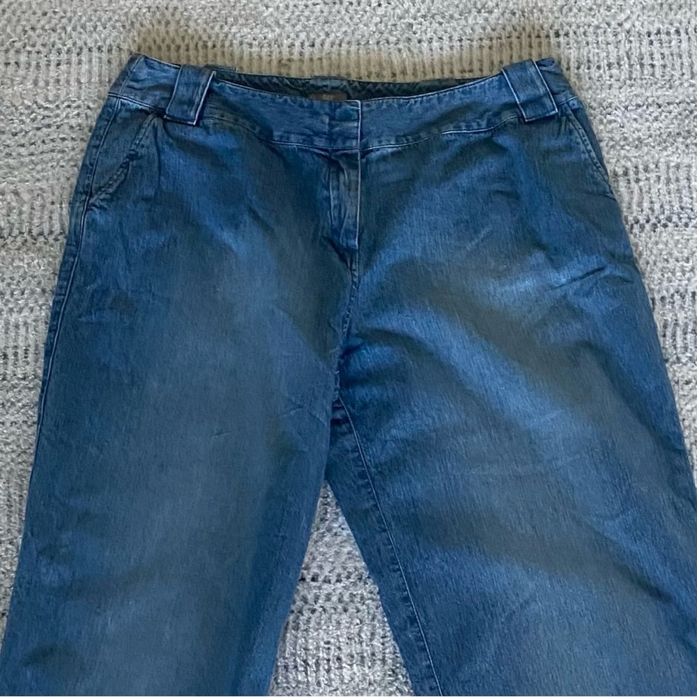 J. Jill Blue Cropped Roll Cuff Jeans